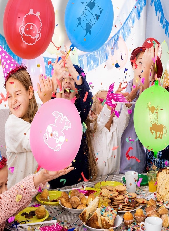 HSLCGF 36 Pcs Farm Animals Punch Balloons with Rubber Band Handle Heavy Duty Farm Animals Themed for Kids Party Favors - Image 4